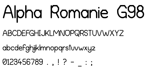 Alpha Romanie G98 font